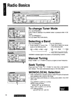 Предварительный просмотр 10 страницы Panasonic CQ-DP930 Operating Operating Instructions Manual