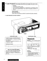 Предварительный просмотр 6 страницы Panasonic CQ-DPG600 Operating Operating Instructions Manual