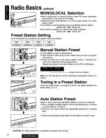 Предварительный просмотр 12 страницы Panasonic CQ-DPX105 Operating Operating Manual