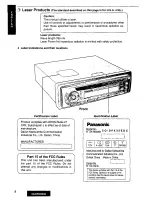 Предварительный просмотр 8 страницы Panasonic CQ-DPX35 Operating Instructions Manual