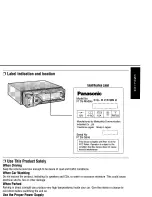 Предварительный просмотр 7 страницы Panasonic CQ-DVR909U Operating Instructions Manual