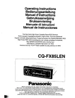 Panasonic CQ-FX85LEN Operating Instructions Manual предпросмотр