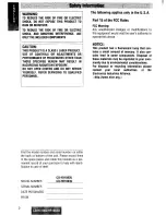 Предварительный просмотр 4 страницы Panasonic CQ-HR1003U Operating Instructions Manual