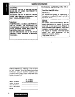 Предварительный просмотр 2 страницы Panasonic CQ-HR1003U Operating Manual