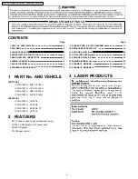 Предварительный просмотр 2 страницы Panasonic CQ-JA1060L Service Manual