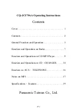 Preview for 2 page of Panasonic CQ-JC179AA Operating Instructions Manual