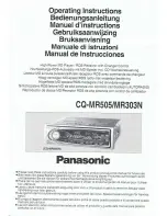 Предварительный просмотр 1 страницы Panasonic CQ-MR303N Operating Instructions Manual