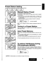 Предварительный просмотр 11 страницы Panasonic CQ-R215 Operating Operating Manual