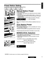 Предварительный просмотр 11 страницы Panasonic CQ-R925 Operating Operating Instructions Manual