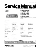 Предварительный просмотр 1 страницы Panasonic CQ-RDP102N Service Manual