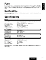 Предварительный просмотр 21 страницы Panasonic CQ-RG131W Operating Instructions Manual