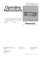 Panasonic CQ-S713EC Operating Instructions Manual предпросмотр