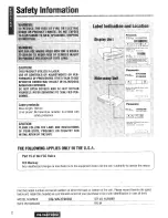 Предварительный просмотр 2 страницы Panasonic CQ-VAD7200U Operating Instructions Manual