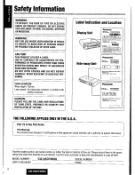 Предварительный просмотр 2 страницы Panasonic CQ-VAD7200U Operating Manual