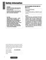 Предварительный просмотр 2 страницы Panasonic CQ-VAD9300U Operating Instructions Manual