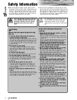 Предварительный просмотр 2 страницы Panasonic CQ-VD5005L Operating Instructions Manual