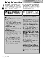 Предварительный просмотр 2 страницы Panasonic CQ-VW100N Operating Instructions Manual