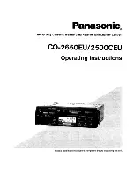 Panasonic CQ2500CEU - AUTO RADIO/CASSETTE Operating Instructions Manual предпросмотр