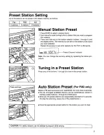 Предварительный просмотр 7 страницы Panasonic CQ2500CEU - AUTO RADIO/CASSETTE Operating Instructions Manual