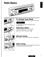 Предварительный просмотр 7 страницы Panasonic CQ2700EU - AUTO RADIO/CD DECK Operating Instructions Manual