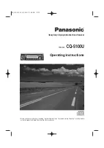 Предварительный просмотр 1 страницы Panasonic CQ5100U - AUTO RADIO/CD DECK Operating Instructions Manual