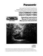 Panasonic CQC1200U - AUTO RADIO/CD DECK Operating Instructions Manual предпросмотр