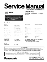 Panasonic CQC1303U - AUTO RADIO/CD DECK Service Manual предпросмотр