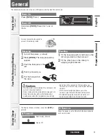 Предварительный просмотр 11 страницы Panasonic CQC500U - CD Receiver With Changer Control Operating Instructions Manual