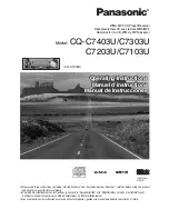 Предварительный просмотр 1 страницы Panasonic CQC7103U - CAR AUDIO - MULTI-LANG Operating Instructions Manual