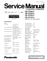 Panasonic CQC7103U - CAR AUDIO - MULTI-LANG Service Manual предпросмотр