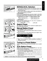 Предварительный просмотр 11 страницы Panasonic CQDF200U - AUTO RADIO/CD DECK Operating Instructions Manual