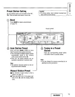 Предварительный просмотр 13 страницы Panasonic CQDF201U - AUTO RADIO/CD DECK Operating Instructions Manual