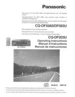 Panasonic CQDF203U - AUTO RADIO/CD DECK Operating Instructions Manual предпросмотр