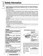 Предварительный просмотр 2 страницы Panasonic CQDF401U - AUTO RADIO/CD DECK Operating Instructions Manual