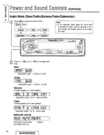 Предварительный просмотр 12 страницы Panasonic CQDF402U - AUTO RADIO/CD DECK Operating Instructions Manual