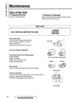 Предварительный просмотр 44 страницы Panasonic CQDF601U - AUTO RADIO/CD DECK Operating Instructions Manual