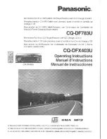 Panasonic CQDF783U - AUTO RADIO/CD DECK Operating Instructions Manual preview