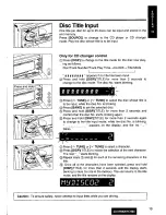 Предварительный просмотр 19 страницы Panasonic CQDF800U - AUTO RADIO/CD DECK Operating Instructions Manual