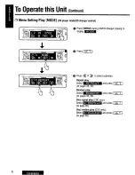 Предварительный просмотр 6 страницы Panasonic CQDF802U - AUTO RADIO/CD DECK Operating Instructions Manual