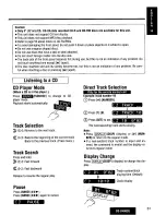 Предварительный просмотр 31 страницы Panasonic CQDF802U - AUTO RADIO/CD DECK Operating Instructions Manual