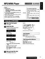 Предварительный просмотр 27 страницы Panasonic CQDFX683U - AUTO RECEIVER Operating Instructions Manual