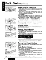 Предварительный просмотр 12 страницы Panasonic CQDFX700U - AUTO RADIO/CD DECK Operating Instructions Manual