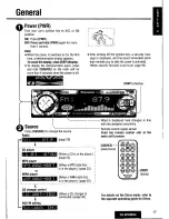 Предварительный просмотр 17 страницы Panasonic CQDFX883U - AUTO RADIO/CD DECK Operating Instructions Manual