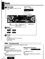 Предварительный просмотр 20 страницы Panasonic CQDFX883U - AUTO RADIO/CD DECK Operating Instructions Manual