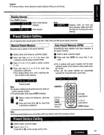 Предварительный просмотр 21 страницы Panasonic CQDFX883U - AUTO RADIO/CD DECK Operating Instructions Manual