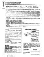 Предварительный просмотр 2 страницы Panasonic CQDFX972U - AUTO RADIO/CD DECK Operating Instructions Manual