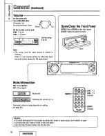 Предварительный просмотр 18 страницы Panasonic CQDFX972U - AUTO RADIO/CD DECK Operating Instructions Manual