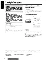 Предварительный просмотр 2 страницы Panasonic CQDP103U - AUTO RADIO/CD DECK Operating Instructions Manual