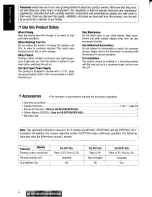 Предварительный просмотр 4 страницы Panasonic CQDP103U - AUTO RADIO/CD DECK Operating Instructions Manual