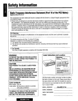 Предварительный просмотр 2 страницы Panasonic CQDP171U - AUTO RADIO/CD DECK Operating Instructions Manual